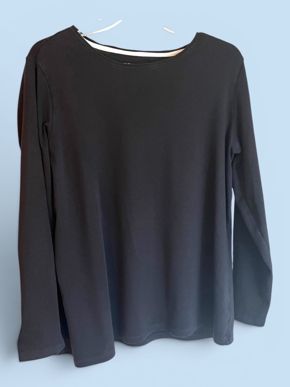 Talbots Pima Cotton Long Sleeve Black Tee Size 1X